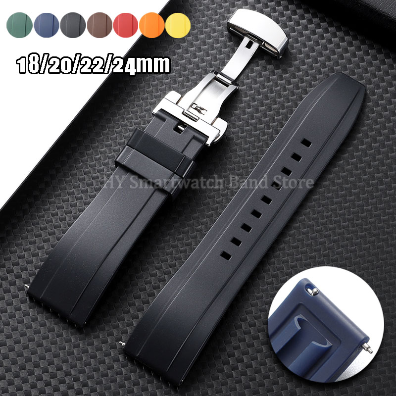 Luxury Watch Rubber Strap - 18mm 20mm 22mm 24mm Silicone Watch