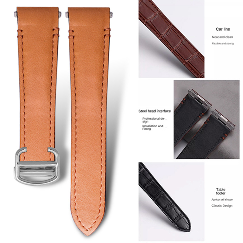 Luxury Watch Cartier - 21mm 19mm Cow leather Watch Strap