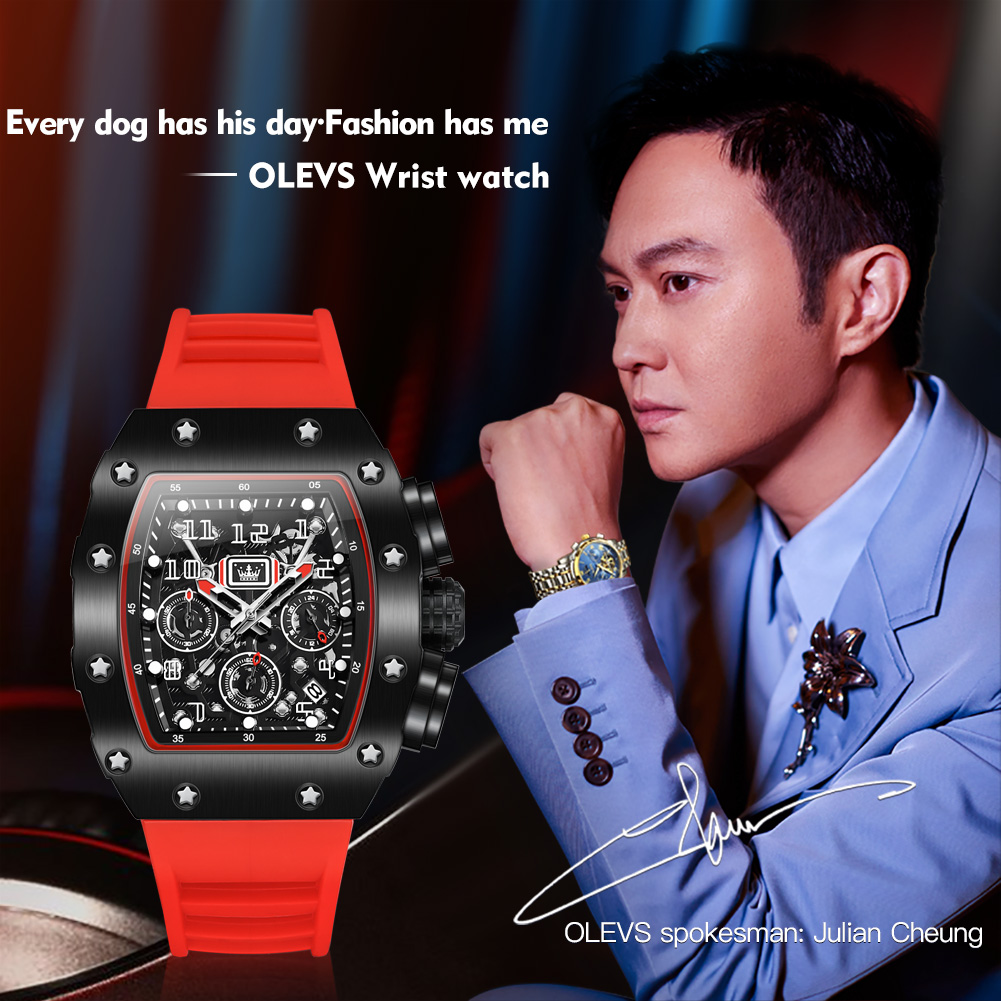OLEVS 3608 Chronograph Quartz  - đánh giá và giá Luxury Watch Rubber Strap