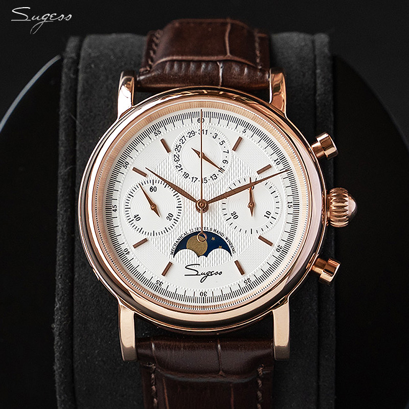 Sugess Cơ Nam Dây Hải Âu Phong - đánh giá và giá Moonphase Complication Watch