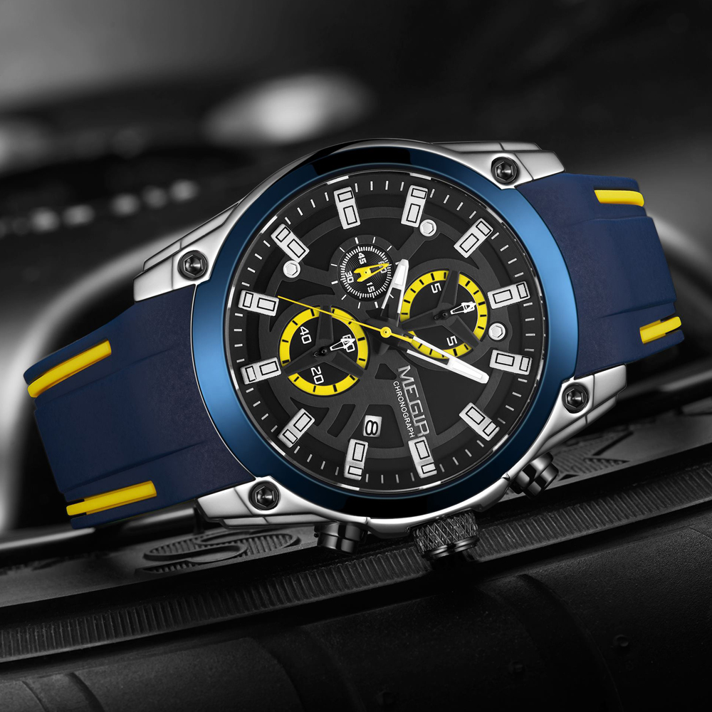 MEGIR Men's Quartz Watch Top B - đánh giá và giá Luxury Watch Rubber Strap