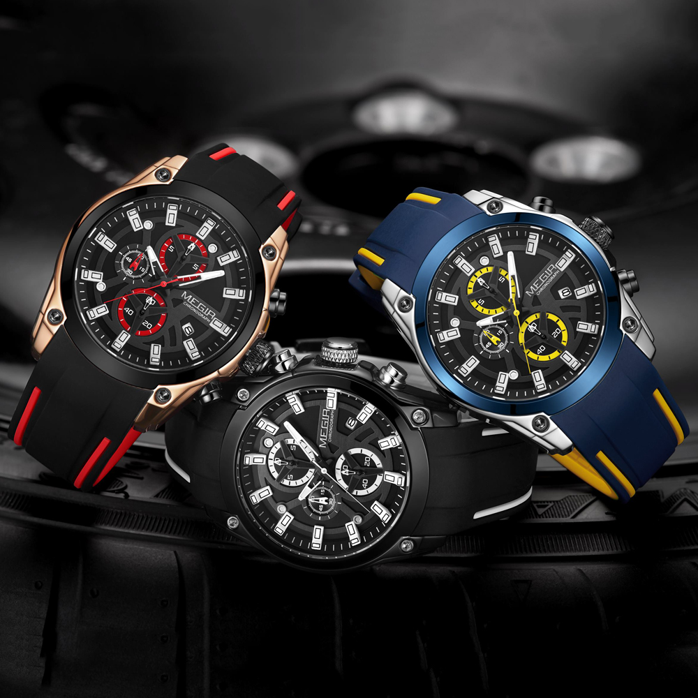 MEGIR Men's Quartz Watch Top B - đánh giá và giá Luxury Watch Rubber Strap