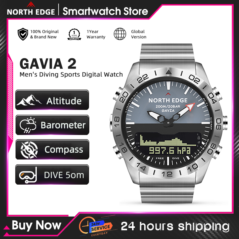 NORTH EDGE Mens Dive Watch Mil - đánh giá và giá Compass Watch Luxury