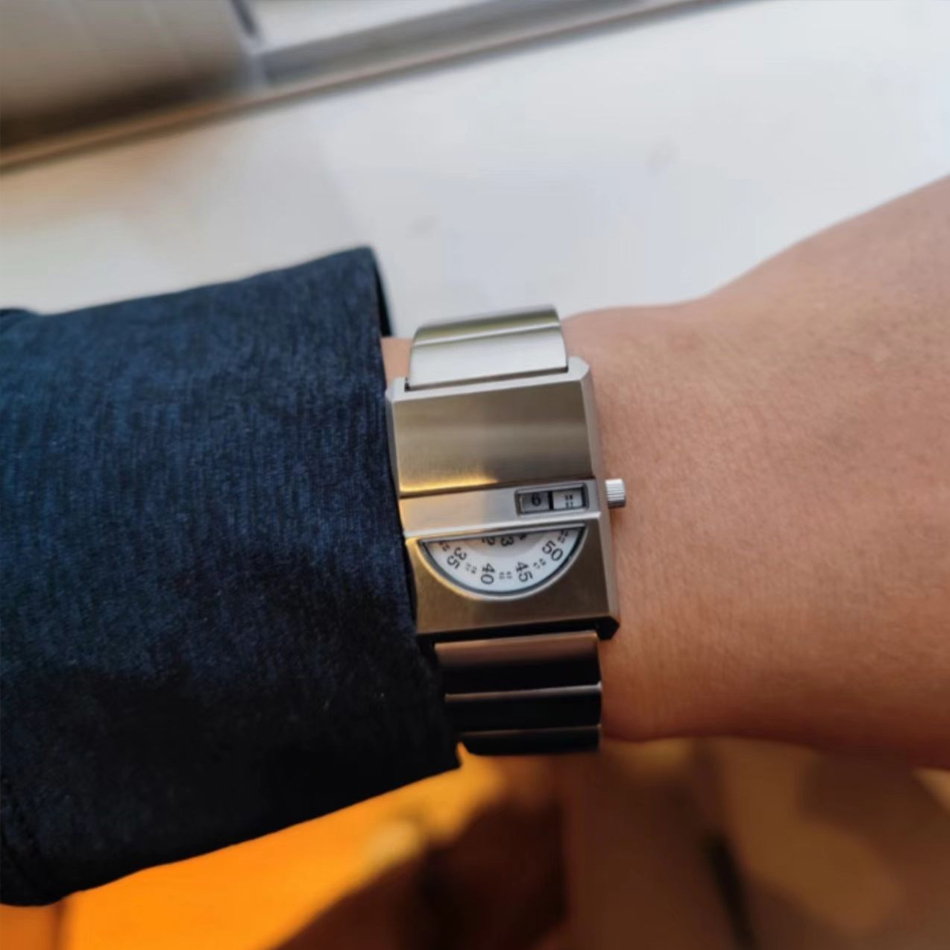 Men Square Sports Watch Stainl - đánh giá và giá Moonphase Complication Watch