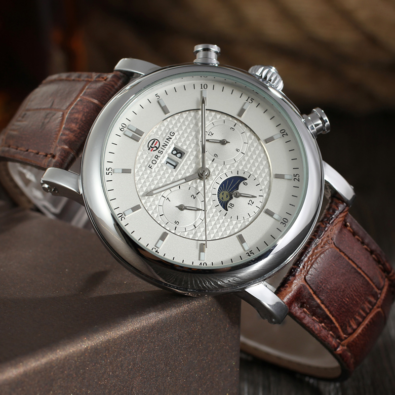 FORSINING Đồng Hồ Tự Động Nam  - đánh giá và giá Moonphase Complication Watch