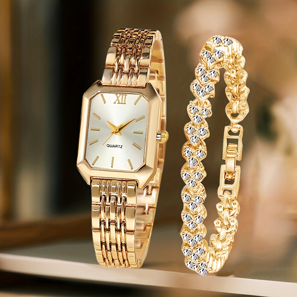 2PCS Fashion Rectangle Women Q - đánh giá và giá Luxury Watch Cartier