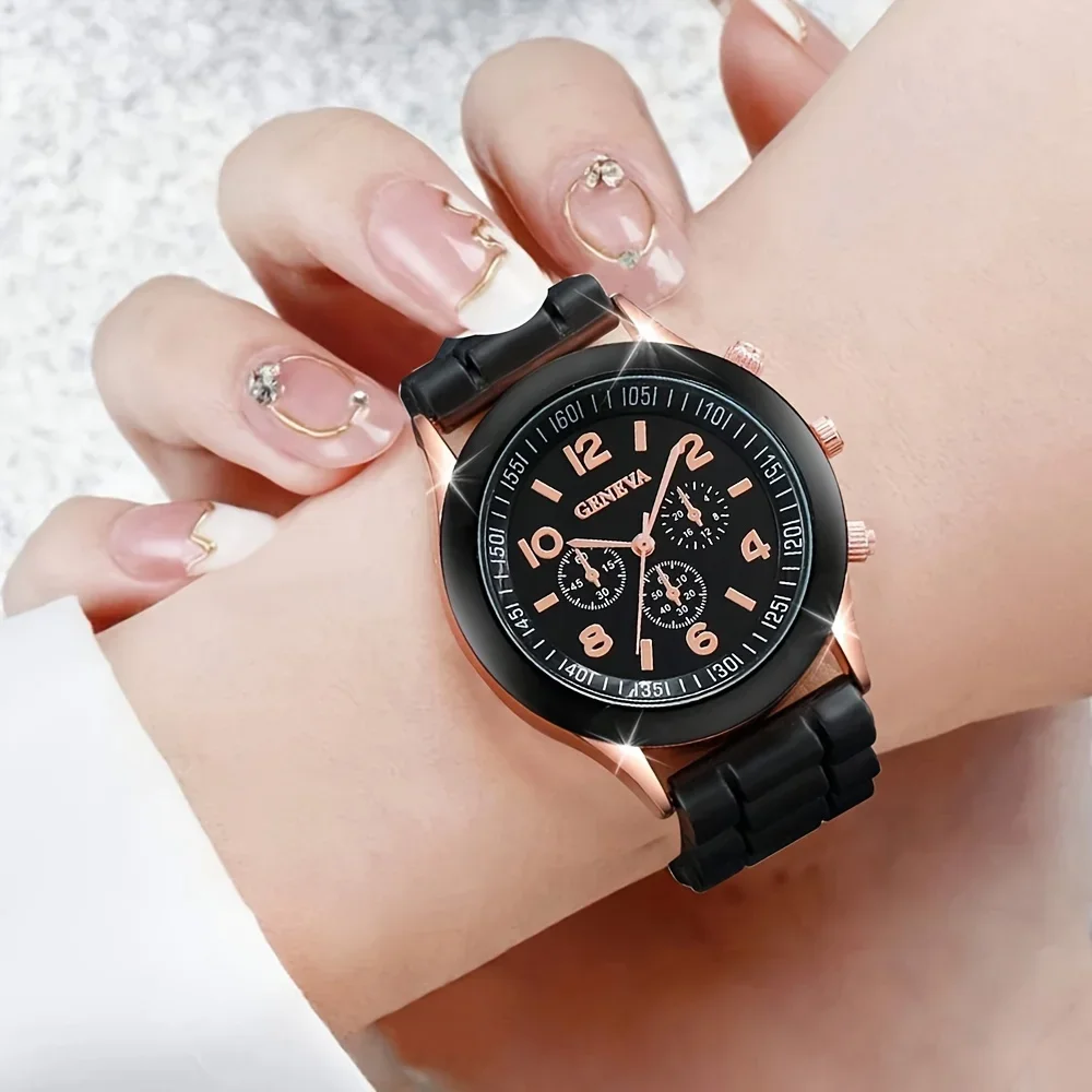 2Pcs Luxury Women's Watch Set  - đánh giá và giá Luxury Watch Rubber Strap