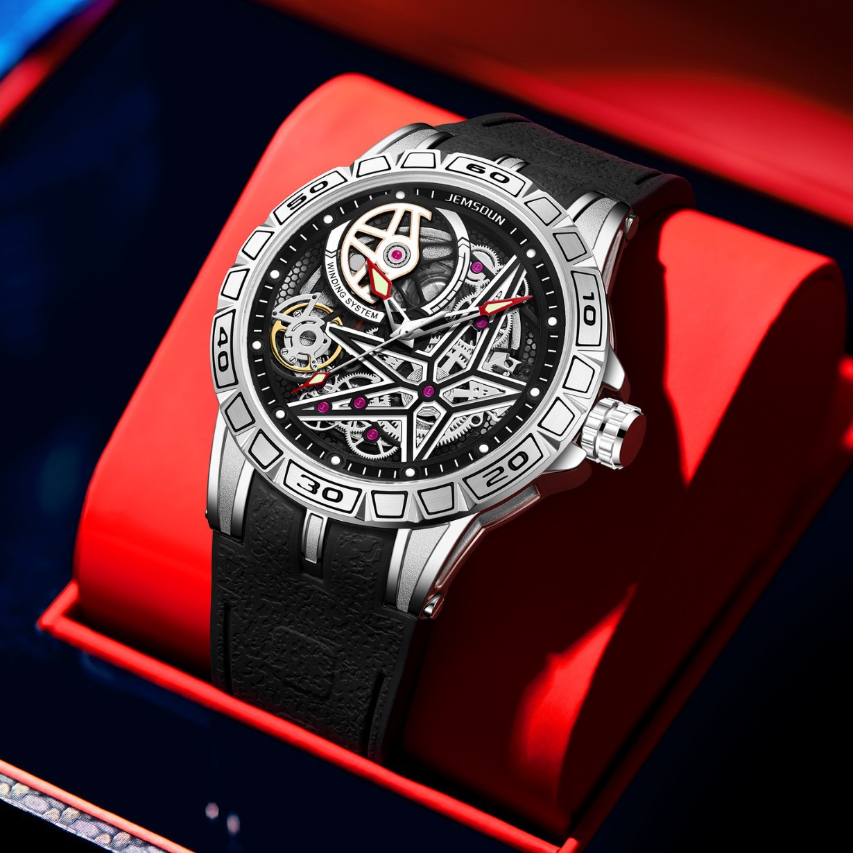 Creative 3D Quartz Watches Men - đánh giá và giá Luxury Watch Rubber Strap