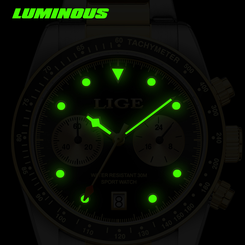 LIGE Brand Fashion Man Watch L - đánh giá và giá Luxury Watch Low Price
