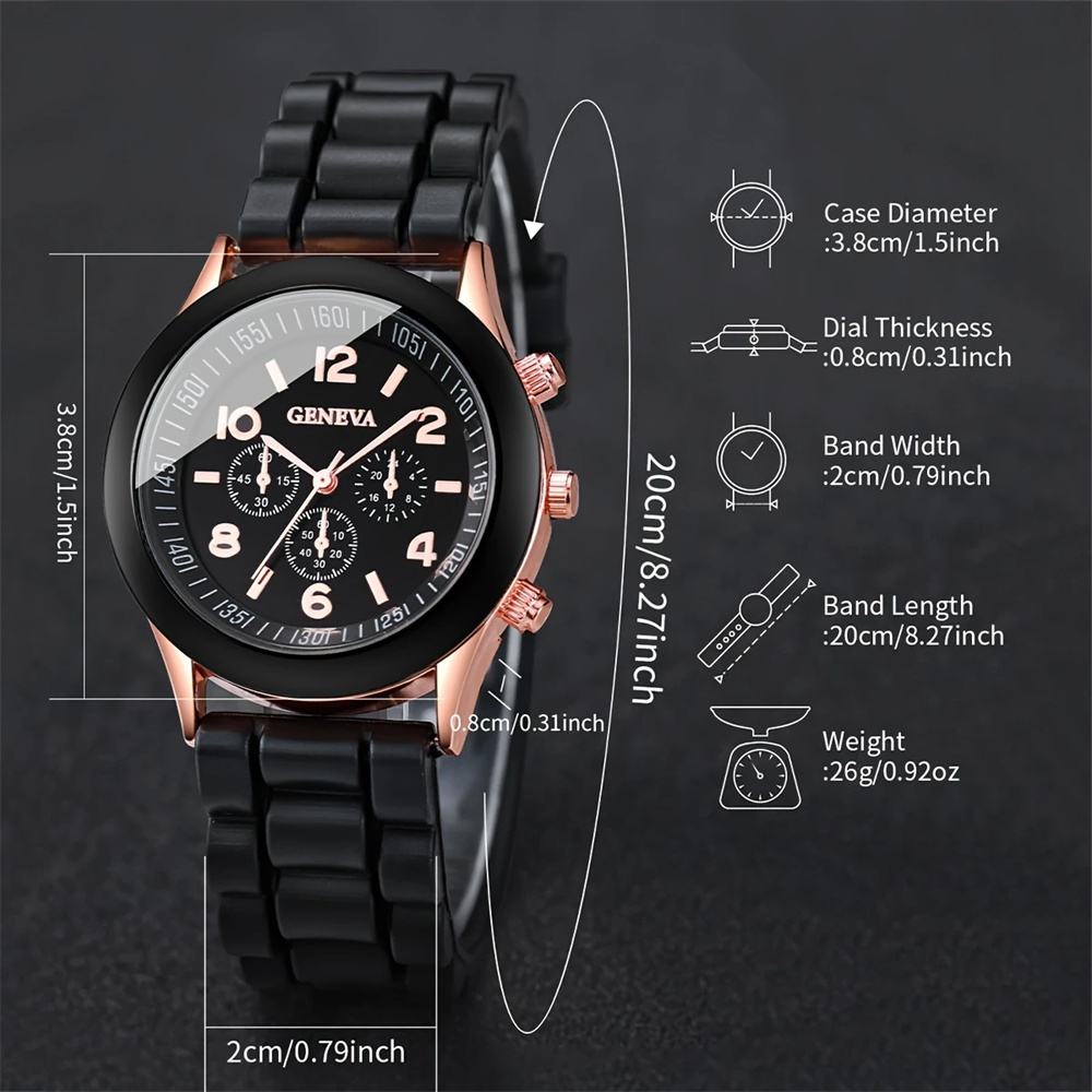 2Pcs Luxury Women's Watch Set  - đánh giá và giá Luxury Watch Rubber Strap