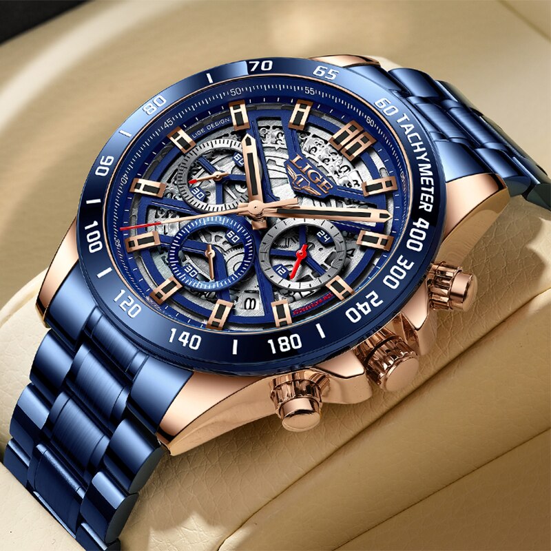 LIGE 2024 New Men Watch Top Br - đánh giá và giá Luxury Watch Low Price
