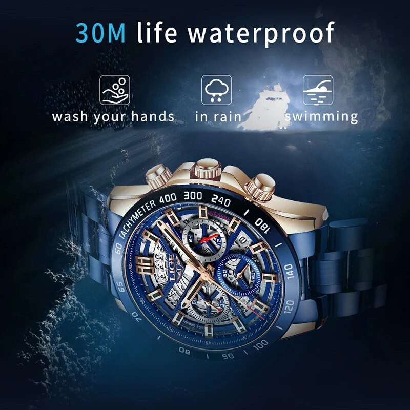 LIGE 2024 New Men Watch Top Br - đánh giá và giá Luxury Watch Low Price