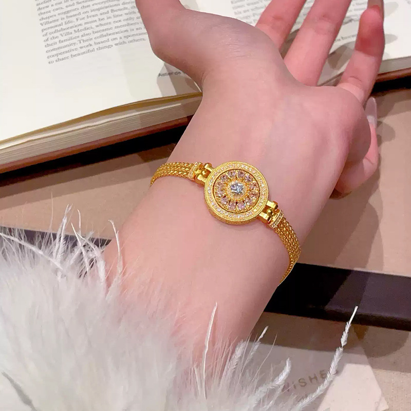 24k Gold 9999 Light Luxury Dia - đánh giá và giá Compass Watch Luxury