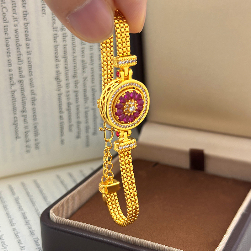 24k Gold 9999 Light Luxury Dia - đánh giá và giá Compass Watch Luxury