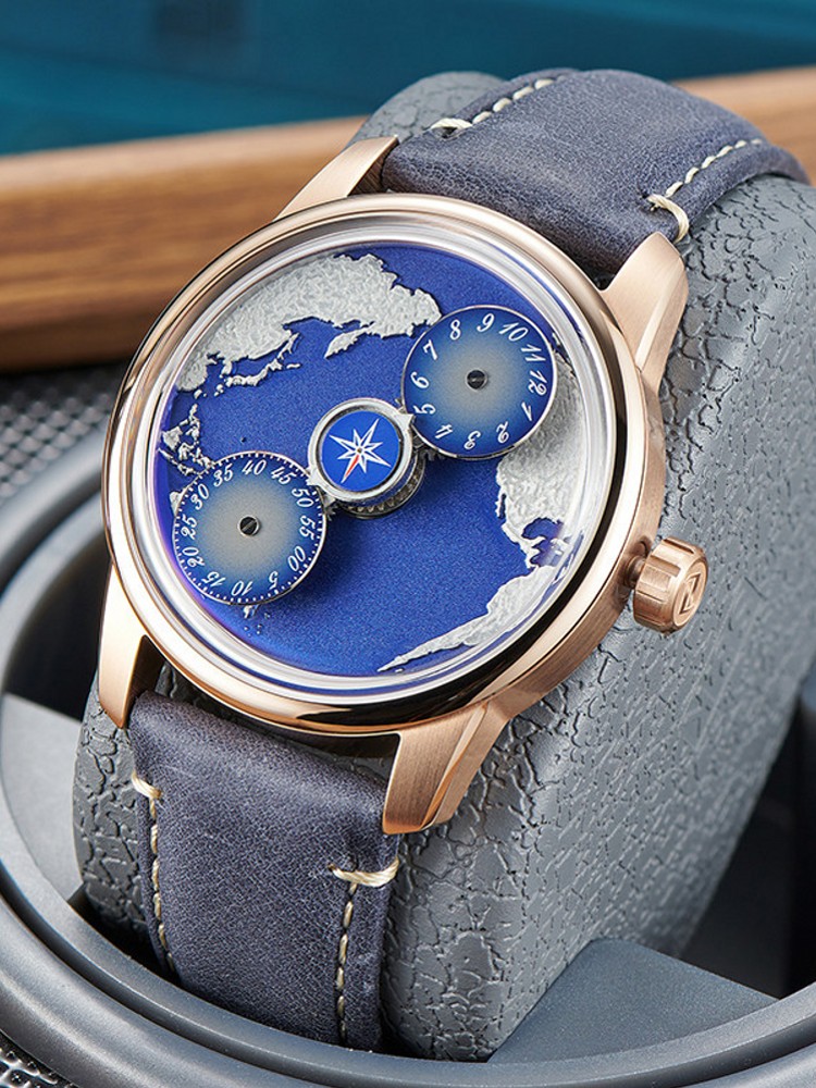 Casual Men Work Blue Planet Fu - đánh giá và giá Compass Watch Luxury