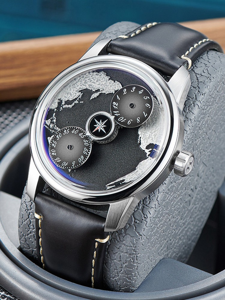 Casual Men Work Blue Planet Fu - đánh giá và giá Compass Watch Luxury