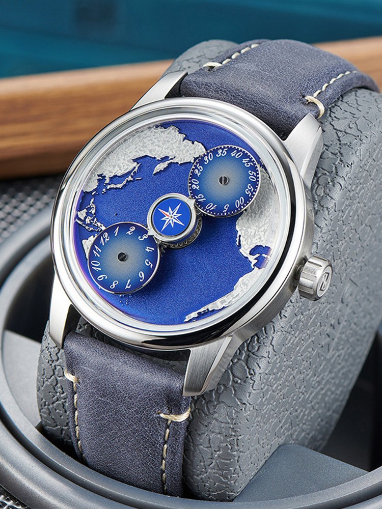 Casual Men Work Blue Planet Fu - đánh giá và giá Compass Watch Luxury