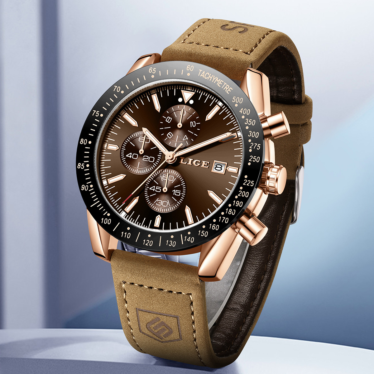 LIGE Leather Watches Men Fashi - đánh giá và giá Luxury Watch Leather