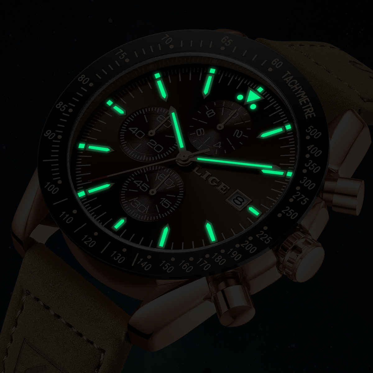 LIGE Leather Watches Men Fashi - đánh giá và giá Luxury Watch Leather