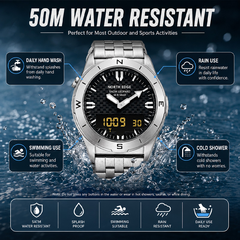 NORTH EDGE Men's Sports Digita - đánh giá và giá Compass Watch Luxury